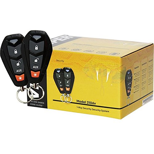VIPER 3106V 3-CHANNEL 1-WAY CAR ALARM VEHICLE SECURITY KEYLESS ENTRY SYSTEM 2 REMOTES SHOCK SENSOR & SIREN