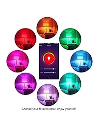 LEGELITE Bombilla LED inteligente, WiFi Smart Bombillas 2700K a 6000K regulable multicolor Smartphone luces controladas, no requiere bujía, funciona con  Echo Alexa  Home E26 A19, 7.00watts, 120.00 volts