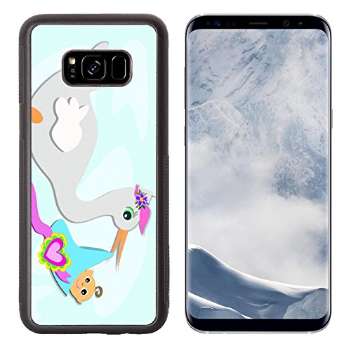 Liili Premium Samsung Galaxy S8 Plus Aluminum Backplate Bumper Snap
Case Stork and Baby with Heart IMAGE ID 8816291