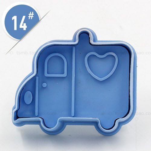 Pie Quiche Baking 3D Stereo Diy Press Plastic Cookie Mold Press Mold Sugar Chololate Bake Tool, 6PCS/SET,Jeep