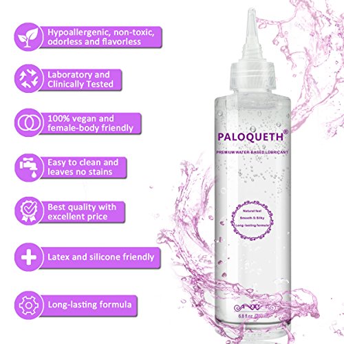Water Based Lubricant for Women Vagina Dryness Male Silicone Toys, PALOQUETH Personal Lubricant for Sensitive Skin Paraben-Free Hypoallergenic 6.8oz - Thumbnail 2