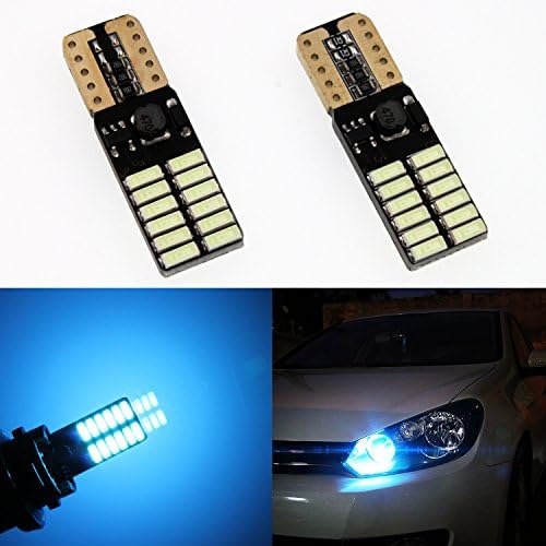 AutoTime Canbus Error Free T10 Wedge 194 168 2825 W5W Blue LED Bulbs with 4014 24-SMD for Car Truck Interior Dome Map Door Courtesy License Plate Lights