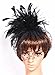 Women Lady Fascinator with Headband Wedding Party Accessory Black