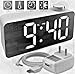 X Ykoki Alarm Clock – Digital Clock LED Display – Time Snooze Temperature Brightness Dimmer – Desk Clock Kids Heavy Sleepers Adults – Modern Alarm Clocks Bedrooms Bedside Home Battery Clock (White)