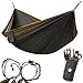 Legit Camping - Double Hammock - Lightweight Parachute Portable Hammocks for Hiking , Travel , Backpacking , Beach , Yard . Gear Includes Nylon Straps & Steel Carabiners