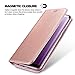 Xoomz Galaxy S9 Plus Wallet Case, Vegan Leather Folio Flip Cover with Kickstand and Credit Card Slots for Samsung S9 Plus (2018) 6.2 Inch(Rose Gold)