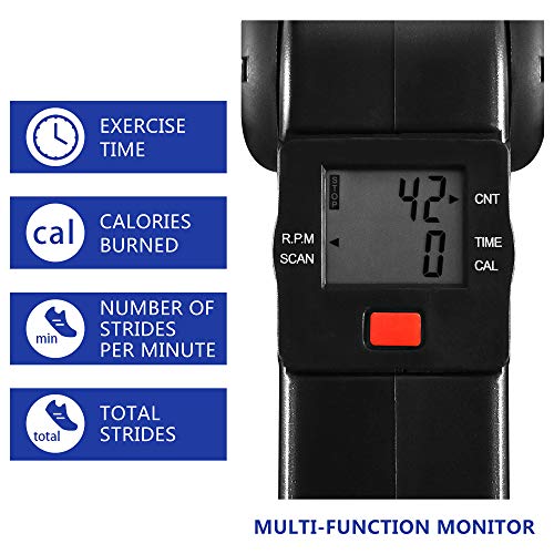 ORFORD Pedal Exerciser, Portable Exercise Bike , Folding Peddler Under Desk, Exercise Bicycles for Seniors with LCD Display for Arms, Legs, Black