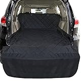 FunniPets SUV Cargo Liner for Dogs, Waterproof Cargo Cover for SUV, Large Size Pet Seat Cover with Non-Slip Backing and Protective Bumper Flap, Black