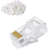 CableCreation Cat6 RJ45 Ends, 100-PACK Cat6 Connector, Cat6a / Cat5e RJ45 Connector, Ethernet Cable Crimp Connectors UTP Network Plug for Solid Wire and Standard Cable, Transparent