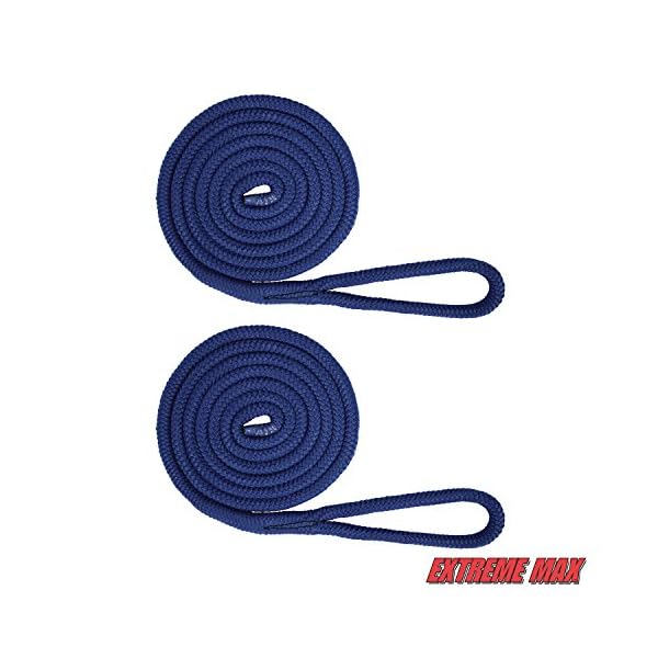 Extreme-Max-30062165-BoatTector-38-x-6-Premium-Double-Braid-Nylon-Fender-Line-Pair-White-Gold
