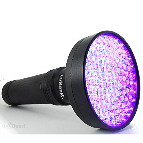 uvBeast Black Light UV Flashlight - HIGH Power 100 LED with 30-feet Flood Effect - Professional Grade 385nm-395nm Best for Commercial/Domestic Use Works Even in Ambient Light - USA Stock - UK Design