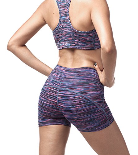 image for Lapasa Women's Workout Shorts Tummy Control Running Bike Yoga Hidden P