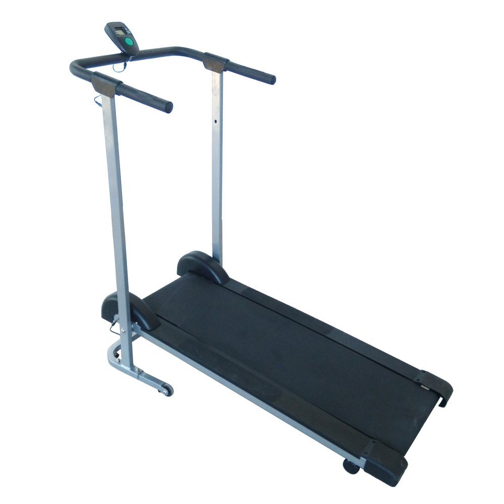 Sunny Health & Fitness SF-T1407M Manual Walking Treadmill with LCD Display, Compact Folding, Portability Wheels and 220 LB Max Weight