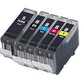 5 PK PGI 220 BK & CLI 221 B/C/MY Compatible Ink Cartridges for Canon PIXMA MP560,MP620, MP640, MP980, MP990