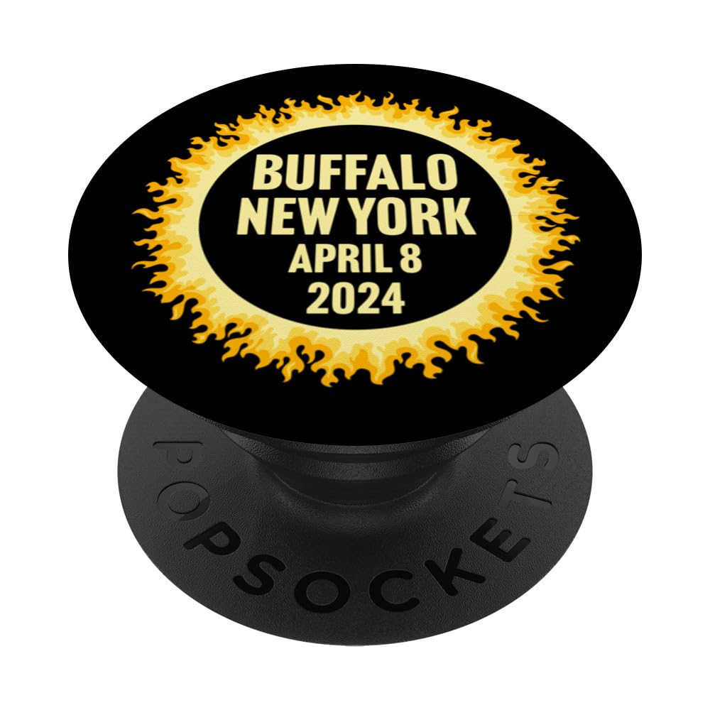Eclipse April 8 2024 Solar Buffalo New York America Annular PopSockets Swappable PopGrip