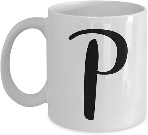 Amazon Com Initial Mug Letter P Monogram Cute Novelty Monogrammed Coffee Cup Perfect Personalized Bridal Shower Or Wedding Gift For Women And Men Unique Name Gift Idea For Tea