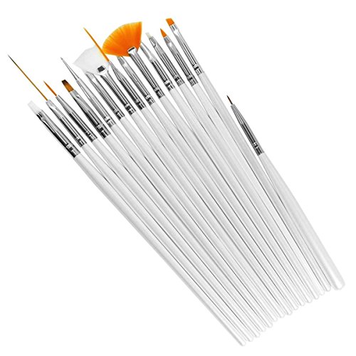 15 Pcs Nail Art Design Painting Polish Brushes Dotting Drawing Pen Manicure Pedicure DIY Tool Set White AOSTEK(TM) - Thumbnail 3