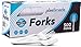 Plastimade Heavy Duty White Plastic Forks Premium Heavyweight Disposable Cutlery, Perfect for Weddings, Catering, Parties, Buffets & Everyday Use, Bulk Pack 500 Pieces