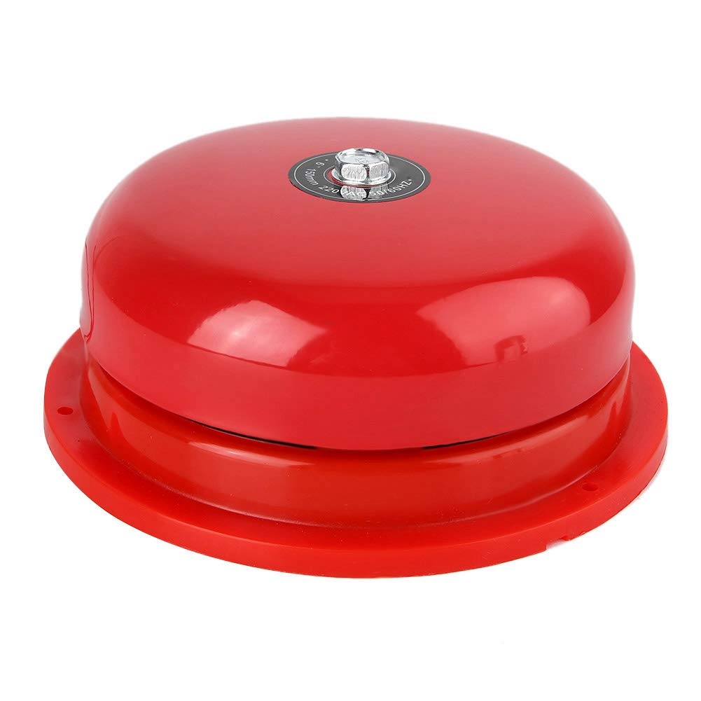 Garsent Fire Alarm Bell, 220V/24V/12V 6inch Stainless Steel School Factory Warehouse Electric Bell 100db DC 50HZ(12V)