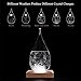 Weather Predicting Storm Glass Set-Elegant Weather Tear Drop Shaped Storm Glass Bottle with Wooden Base - Perfect Home and Office Decoration - Unique Idea & Conversation Starter