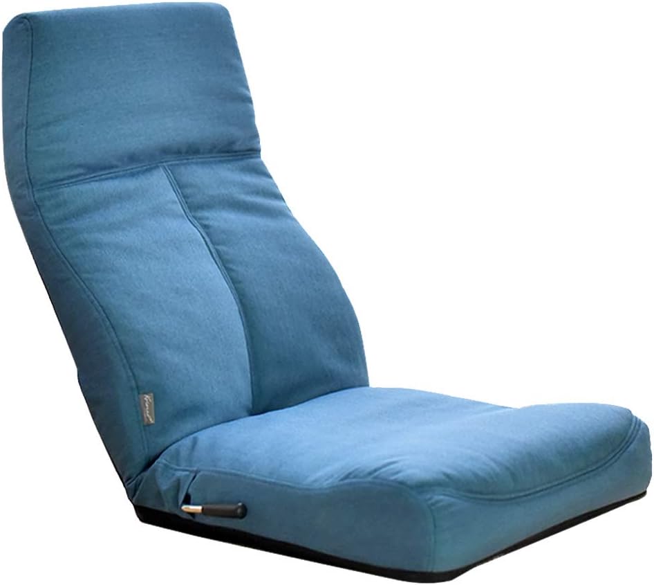 Adjustable 14-Position Floor Gaming Chair, Comfortable Back Support Rocker For Reading Games Meditating (Color : Blue)