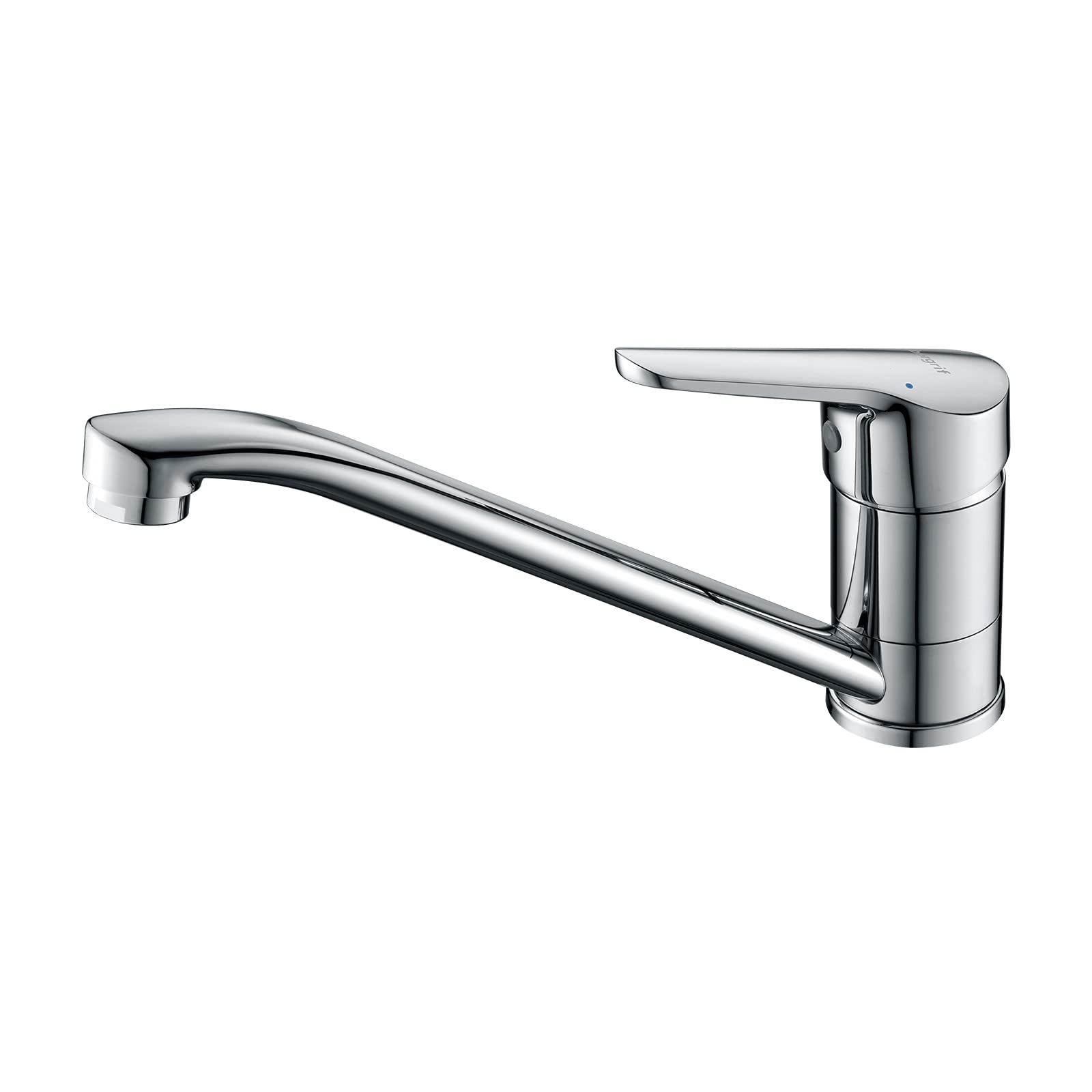 Ibergrif M14450 Kitchen Sink Mixer Tap, Caravan Tap, Monobloc Single Top Lever with Long Swivel Spout, Single Handle 360° Swivel, Brass Body Chrome