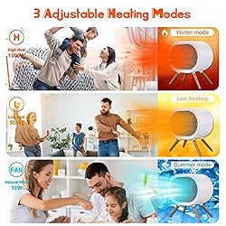 F.EASY.D Space Heater, 1000W Small Space Heaters