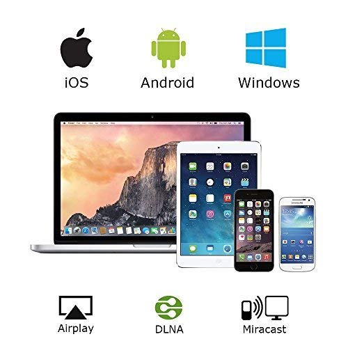SmartSee Anycast HD Wireless Display Adapter WiFi 1080P Mobile Screen Mirroring Receiver Dongle for iPhone Mac iOS Android to TV Projector Support Miracast Airplay DLNA