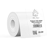 SUPVAN T50M Series Label Maker Tape, 1.96" × 3.15" (50mm × 80mm) 95 Labels/Roll Genuine Laminated Thermal Label Tape Refill, Waterproof Oilproof Adhesive Auto Detect Labels, Black on Transparent