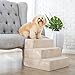 ZINUS Foam 15 Inch 3-Step Step Pet Stairs, Pet Ramp for Cats and Dogs, Small, Beige