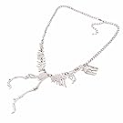 Women Alloy Dinosaur Bones Necklace Pendant Statement Neck Chain Collier