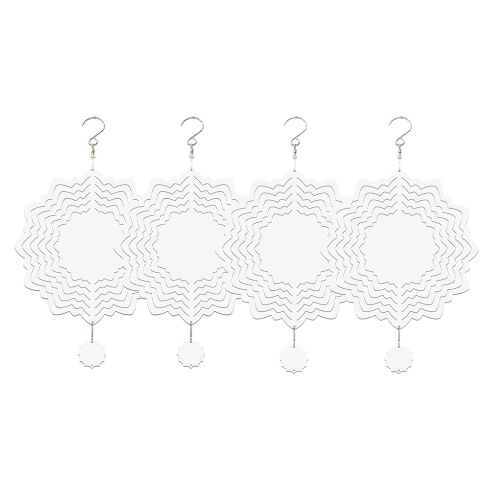 Asyduey 4Pcs 8 Inch Sublimation Wind Spinner Blank Sublimation Blanks Wind Sculpture Hanging Ornament for Yard Garden Decoration
