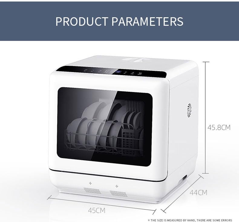 AooDen Portable Dishwasher Countertop Dishwasher with 5L Built-in Water Tank, No Hookup Needed, 5 Washing Programs, Air-dry Function, Fruit Washing, Delay Function, Mini Dishwasher for Apartment, RVs