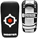 Meister XP2 Professional Curved Thai Pads for Kickboxing & MMA - X-Thick Cowhide Leather - Black - Pair (2 Pads)