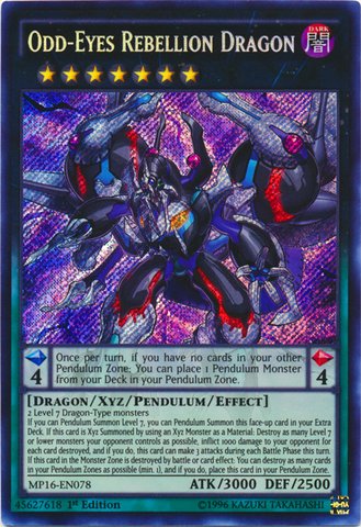 Yu-Gi-Oh! - Odd-Eyes Rebellion Dragon (MP16-EN078) - Mega Pack 2016 - 1st Edition - Secret Rare