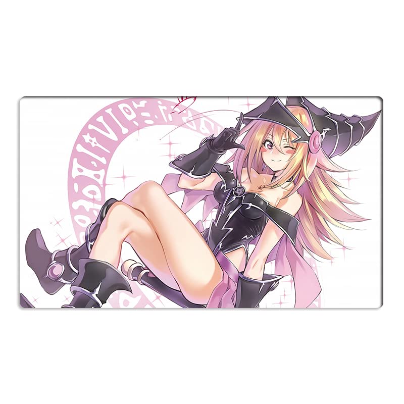 Mlikemat New Playmat Dark Magician Girl TCG CCG Trading Card Game Mat Pad No Zones + Free Bag (ZD014-969-K)