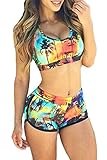 Happy Sailed Women Quiet Sports Padded Bikini Swimsuit