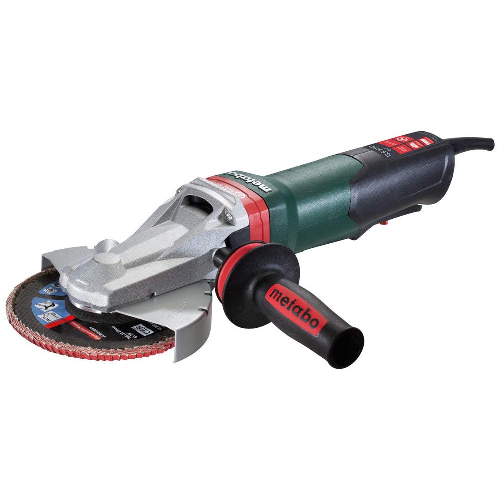 Amoladora angular de cabeza plana Metabo de 6 pulgadas | 13,5 amperios | 9.600 RPM | Electrónica | Interruptor de paleta sin bloqueo | Freno | WEPBF 15-120 Rápido