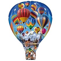 Hot Air Balloon Ride Big Shaped 500 Piece Puzzle by Lafayette Puzzle Factory