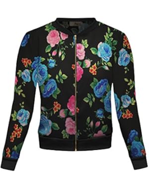 Womens Fashion Color Zip Up Bomber Jacket