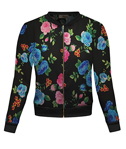 Womens Bomber Jacket KJK45122 10515 BLACK/MULT Large