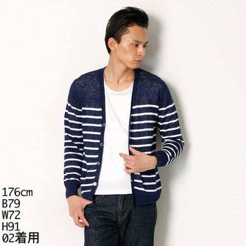 Amazon メンズ ビギ ファースト Men S Bigi First カーディガン ボーダーカーディガン フレンチリネン 3ネイビー 1 S カーディガン 通販