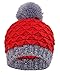 Arctic Paw Kids and Toddlers' Chunky Cable Knit Beanie With Yarn Pompom - Set of 2