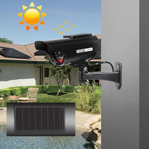 ERWEY CCTV Surveillance Cameras with Flashing LED Light 4 Pack Black