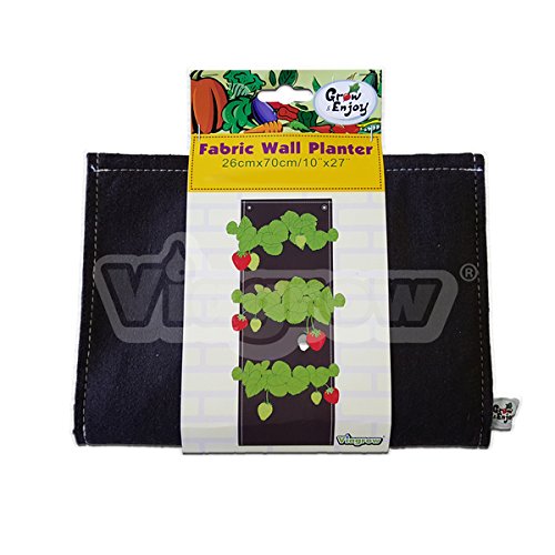 Viagrow 3 Plant Site Fabric Wall Planter (3 Pack), 10″ x 27″
