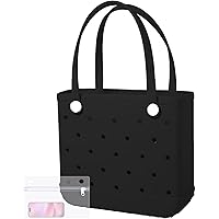 XL Waterproof Rubber Beach Tote Bag — 18.9x13.8x9.4 Inches, Sandproof, With Zipper Pocket, Great For Travel, Gym, Picnics
