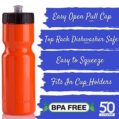 Sports Squeeze Water Bottle Bulk Pack 24 Bottles 22 oz. BPA Free