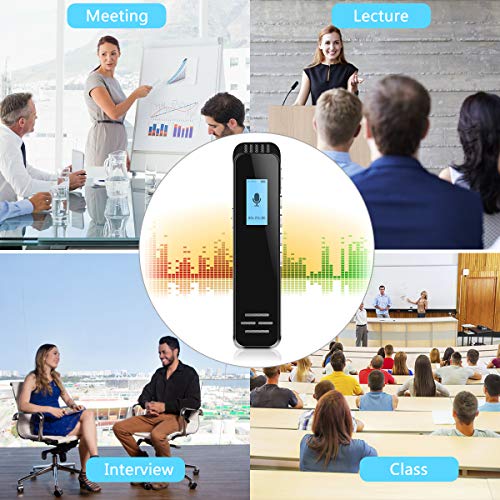 Digital Voice Recorder, RegeMoudal Big Voice Cavity HD Sound Quality 16GB Voice Activated Recorder with Dual Microphone Noise Reduction 360° Stereo Recording Support 64G TF Card Expansion