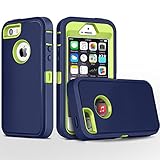 iPhone 5S Case,iPhone SE Case,Fogeek Heavy Duty PC and TPU Combo Protective Defender Body Armor Case Compatible for iPhone 5S,iPhone SE and iPhone 5 with Fingerprint Function (Dark Blue/Green)