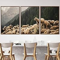3 Piece Framed Canvas Wall Art Fun Animals Canvas Prints Home Artwork Decoration for Living Room,Bedroom - 16